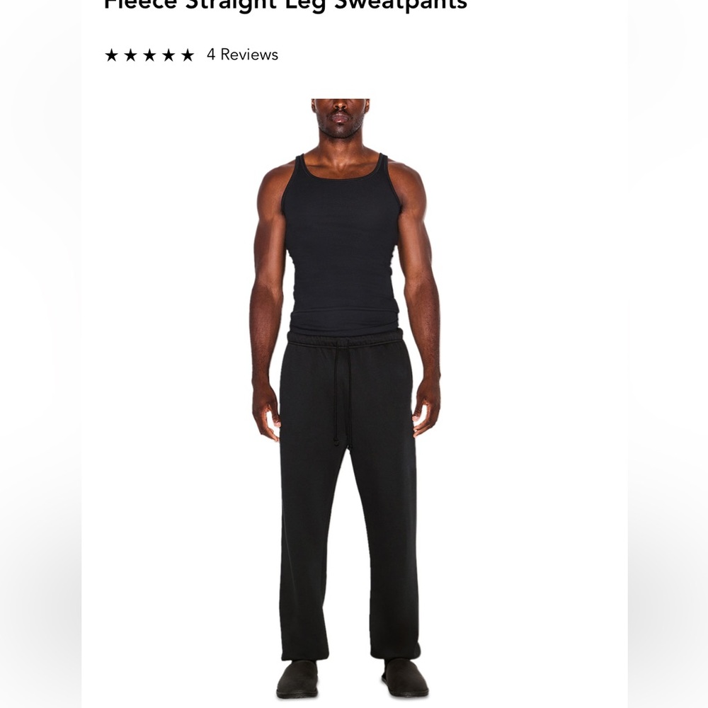 SKIMS Men's Fleece Straight Leg Sweatpants NWT - Picture 2 of 7